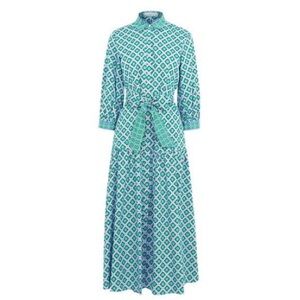 Marella Kaya Shirt Dress green white black blue blue square design size 4